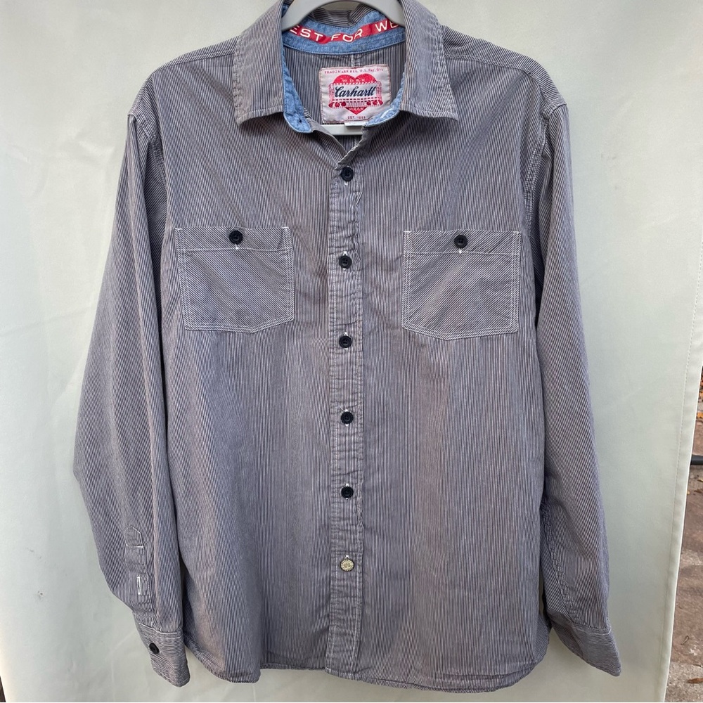 Carharrt Long sleeved button down vintage style pin stripes size L